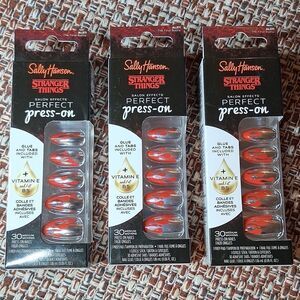 3 Packs Sally Hansen Stranger Things Salon Effects Perfect Press On Nails New